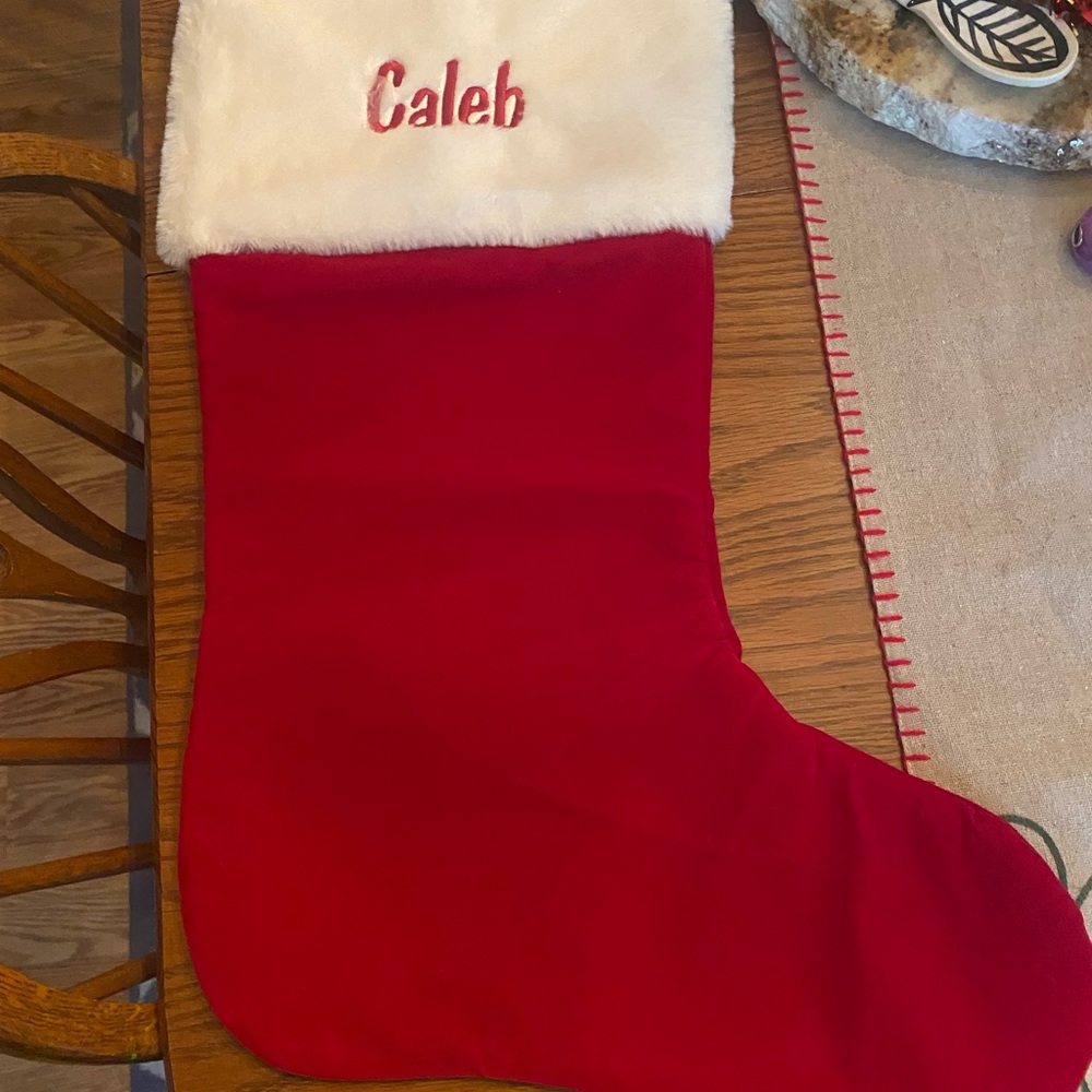 Large stocking with Caleb